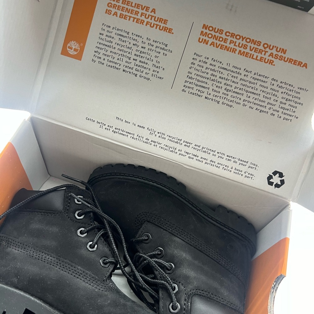 Timberland Toddler Black Leather Waterproof Boots Size 8